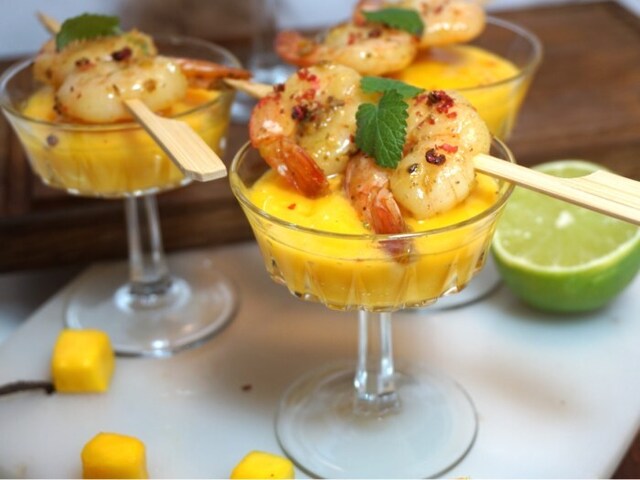 Hot mango shrimps