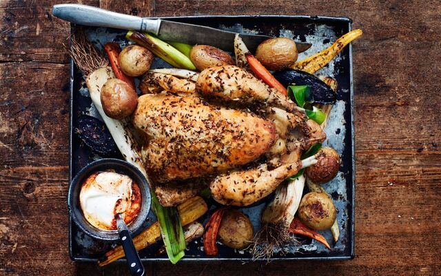 Lazy dinner - kyckling i ugn med grönsaker