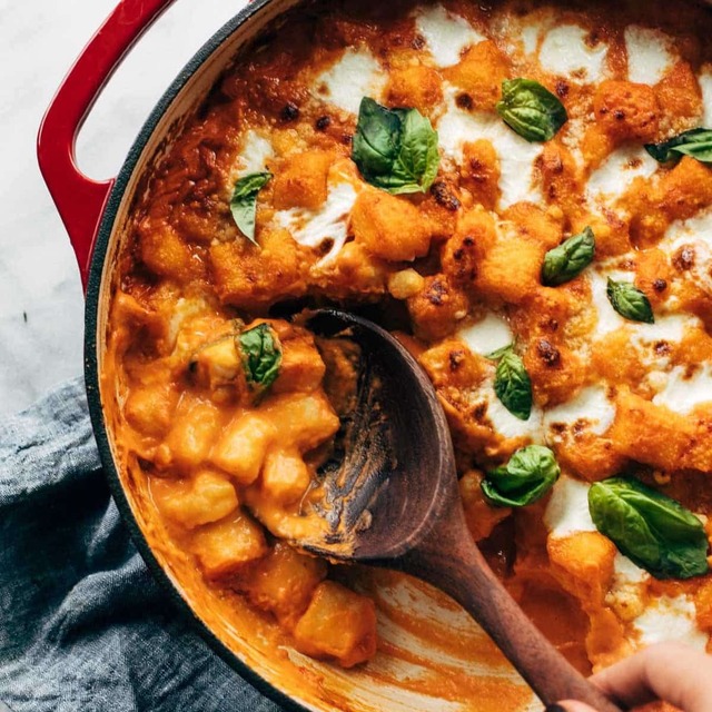 Ridiculous Baked Gnocchi with Vodka Sauce - Pinch of Yum