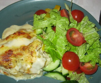 Kyckling Alfredo lasagne