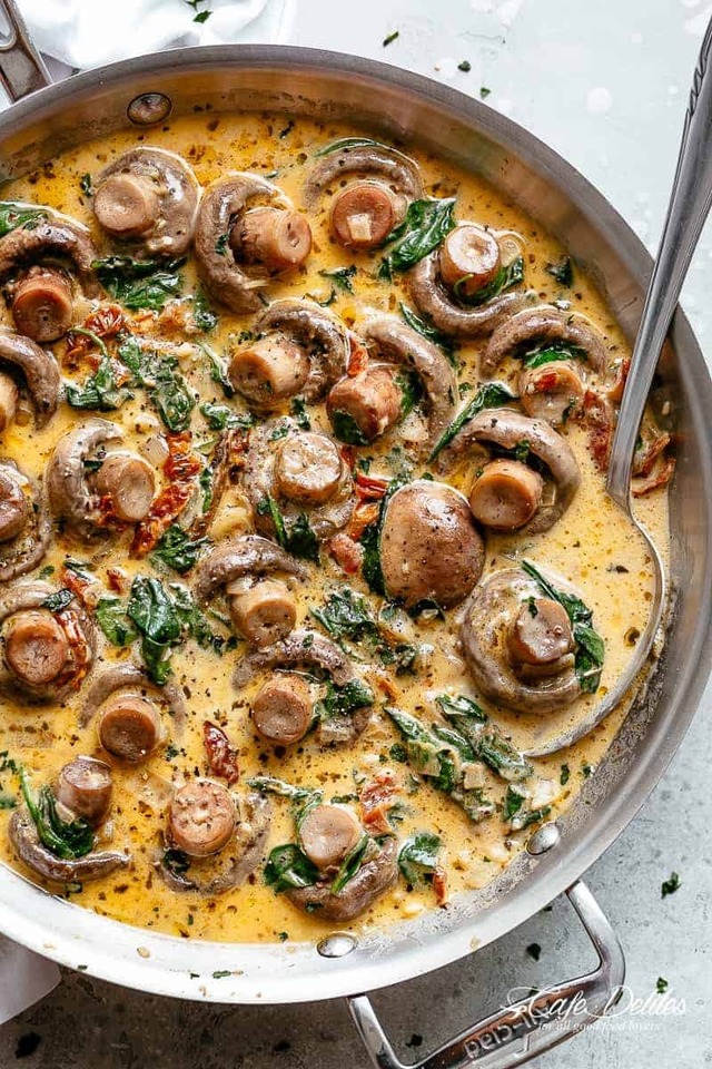 Creamy Garlic Butter Tuscan Mushrooms