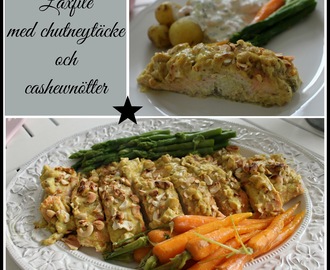 Laxfilé med chutneytäcke och cashewnötter