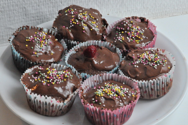 Chokladcupcakes med chokladfrosting