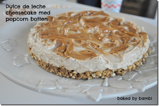 Dulce de leche cheesecake med popcorn botten (helt glutenfri!)