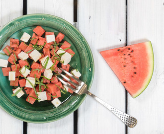 Melonsallad med fetaost & honung