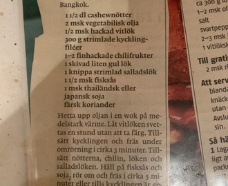 Kycklingwok med cashewnötter