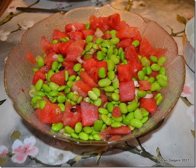 Melonsallad med bönor på asiatiskt vis