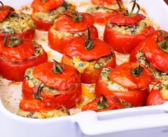 Bakade tomater i olivsås