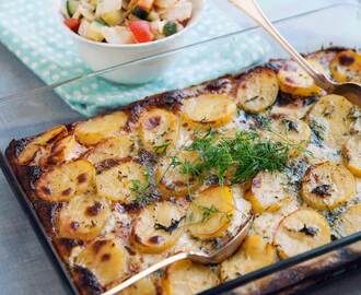 Laxpudding med skirat smör