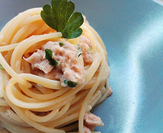 Spaghetti con tonno e limone