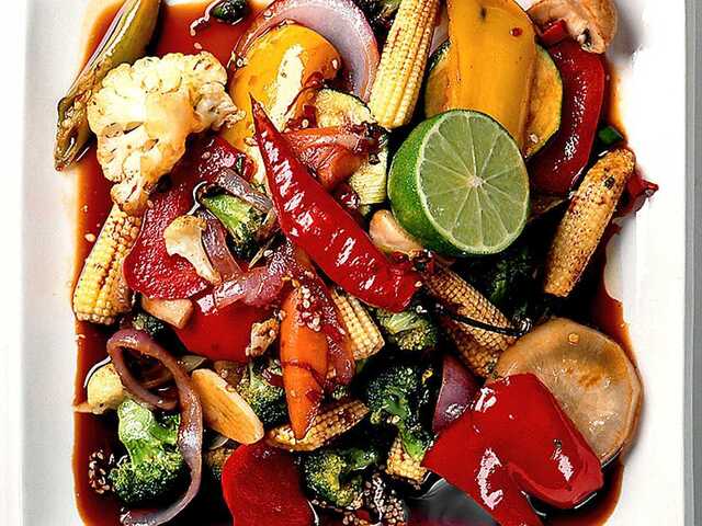 Wokade grönsaker med woksås