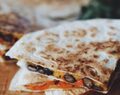Quesadillas with beans and cheddar