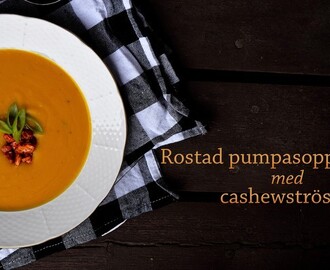 Rostad pumpasoppa med cashewströssel