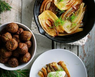 Honungsglaserad Fänkål med Kryddnejlika & Falafel :. Honey Glazed Fennel with Ground Cloves & Falafel