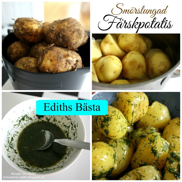 Madame Edith - Recept: Smörslungad färskpotatis med dill och gräslök