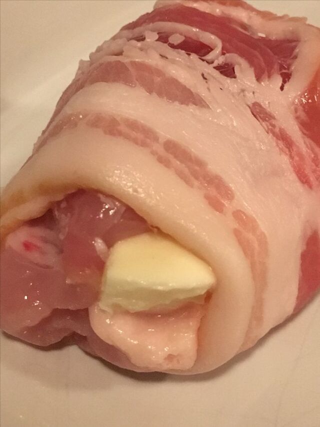 Kycklinglårfilé med bacon och mozzarella