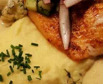 Färsk Rödingfilé med Dillpicklade grönsaker, palsternackspure och vitvinssås | Foodfolder - Vin, matglädje och inspiration!