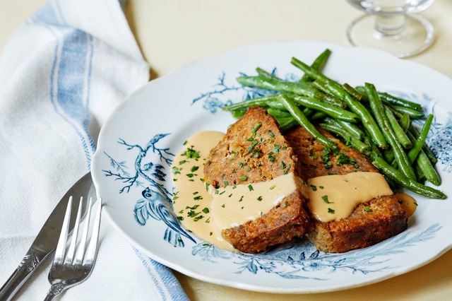 Köttfärslimpa med haricots verts