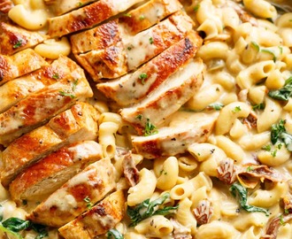 Tuscan Chicken Mac And Cheese (One Pot, Stove Top)