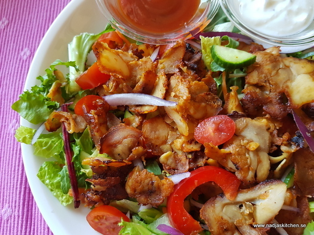 Kycklingkebabsallad