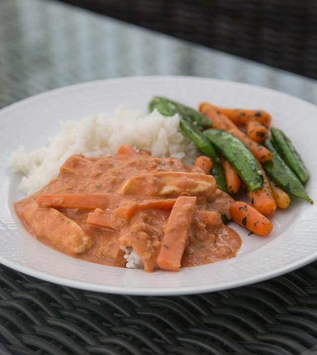 Vegetarisk halloumi-stroganoff