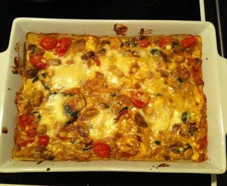 Vegetarisk lasagne med mozzarella