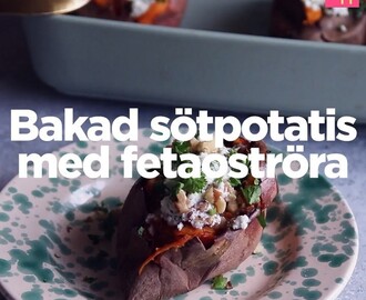 KIT Mat on Instagram: “Har du provat att baka sötpotatis? Det är sjukt gott och näringsrikt. Med den här fetaoströran är det en superbra vardagsrätt eller…”