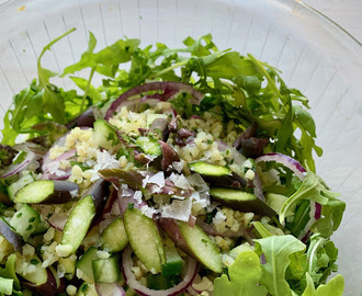 Var dags gröna mat - Bulgursallad med sparris och citron, 4 port