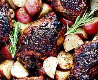 Glazed Honey Balsamic Chicken with Potatoes | The Recipe Critic | Honey balsamic chicken, Chicken recipes, Chicken thights recipes