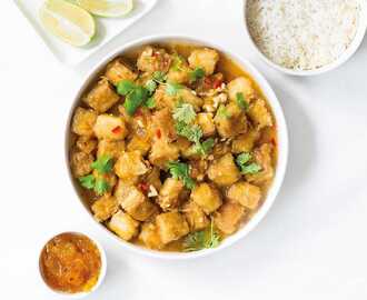 Krispig tofu med mango chutney