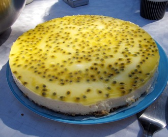 Limecheesecake med passionsfrukt