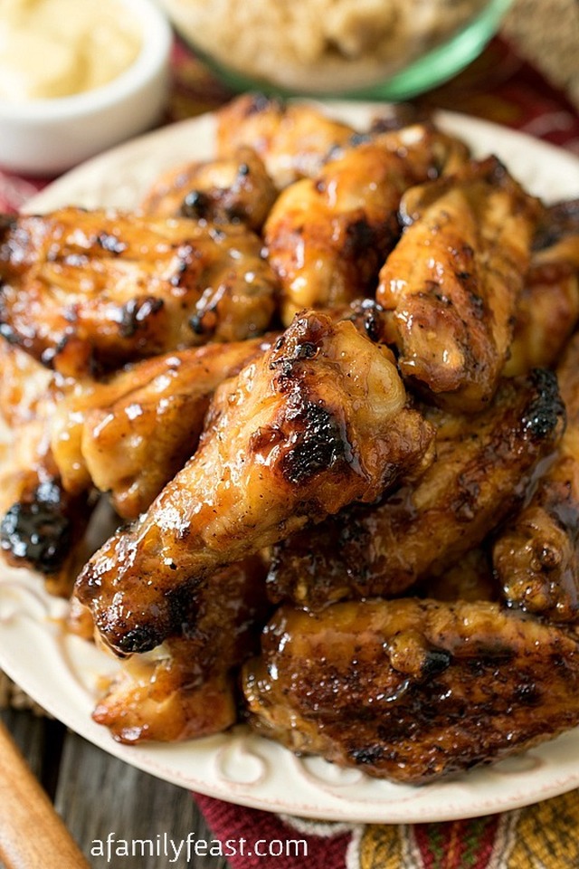 Honey Mustard Soy Glazed Chicken Wings - A Family Feast®