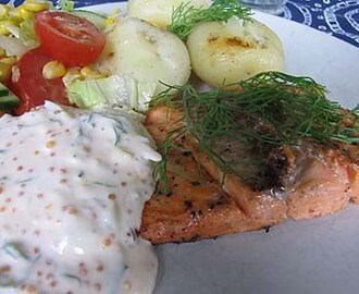 Stekt snabbgravad lax