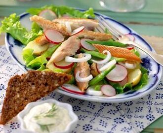 Sallad med rökt fisk