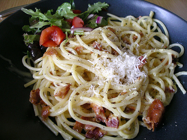 Pasta med bacon