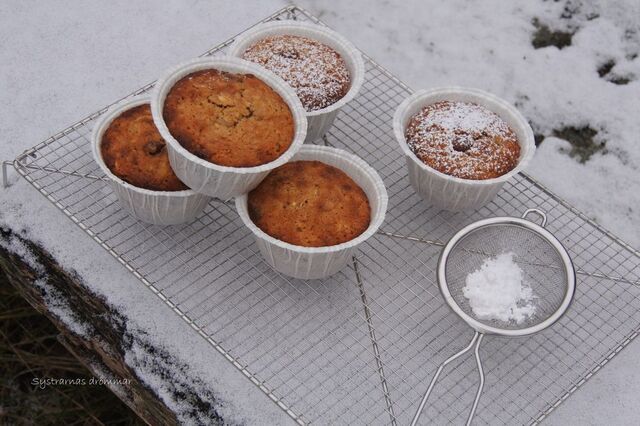 Havremuffins med choklad & nötter