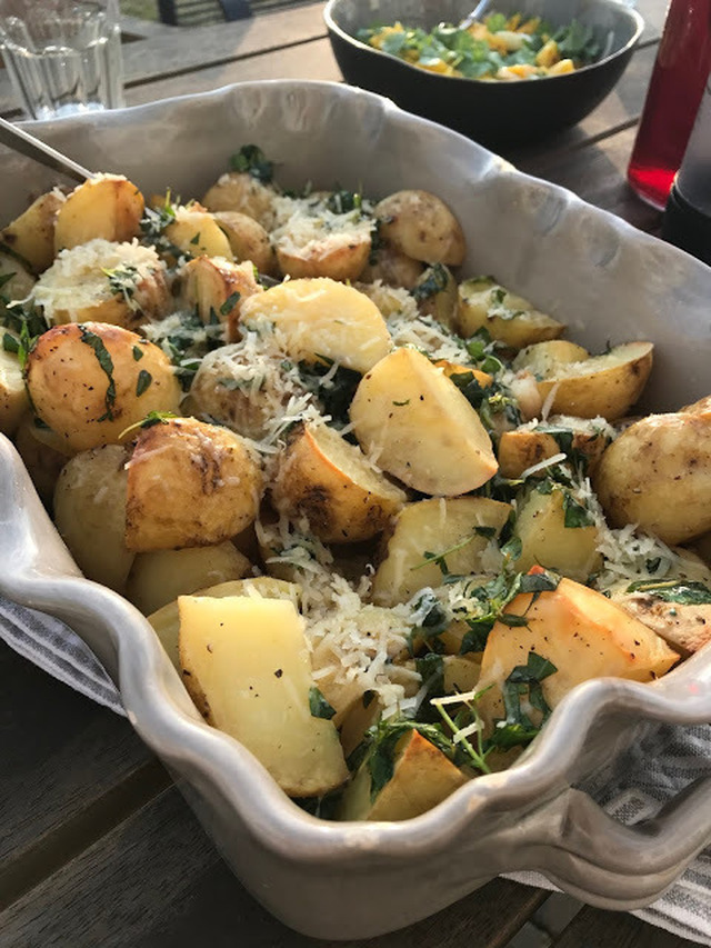 Rostad potatis med örtolja och parmesan!