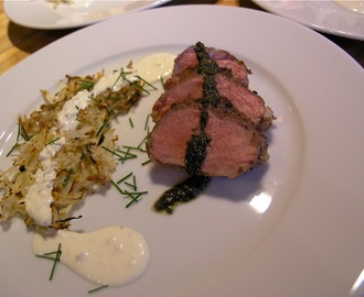 Lammytterfilé med husets chimichurri och rösti