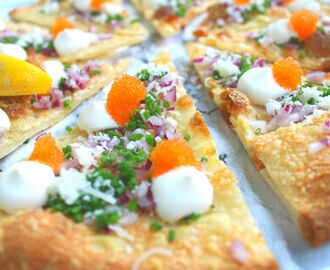 Löjromspizza med creme fraiche