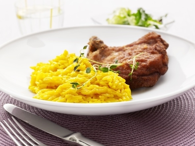 Risoni allo zafferano e Cotoletta alla Milanese