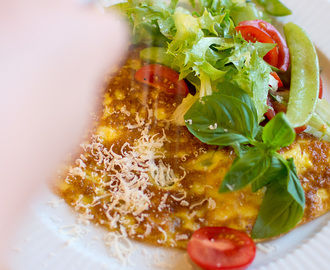 Snabbmiddag: Omelett med parmesan och basilika
