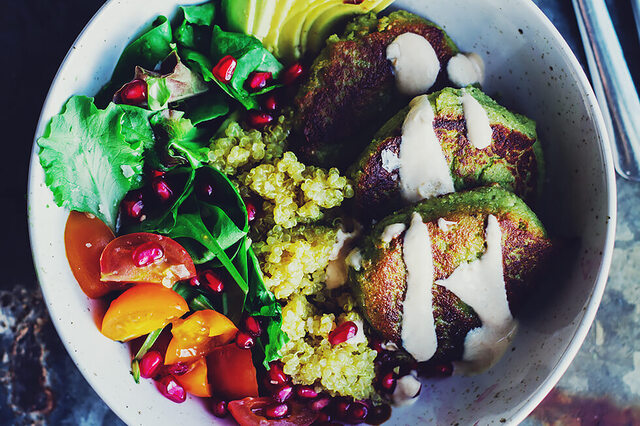 Vegetariska biffar med quinoa