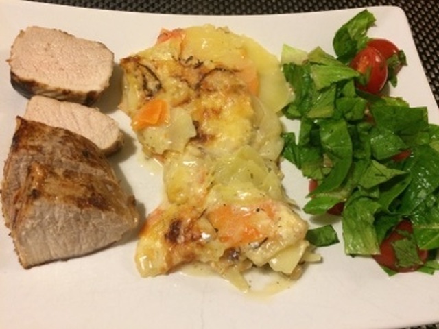 Filé m, potatis&grönsaksgratäng
