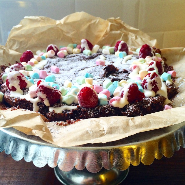 Kladdkaka med choklad och banan 