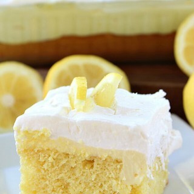 Cream Cheese Lemonade Poke Cake