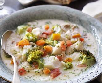 Fisksoppa med dill och grönsaker