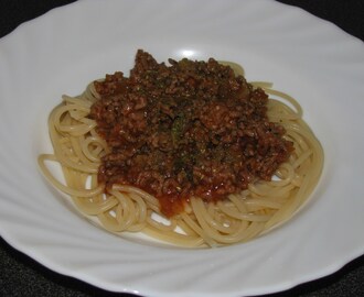 Spagetti och köttfärssås på en helt vanlig vardag