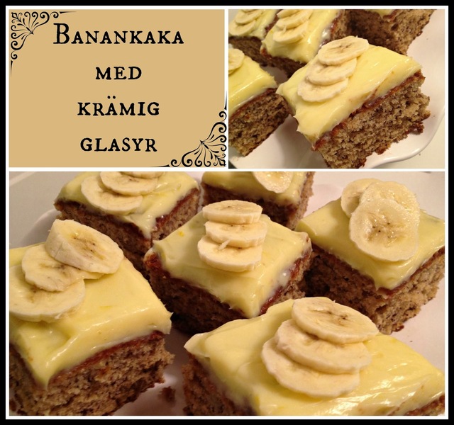 Banankaka med krämig glasyr