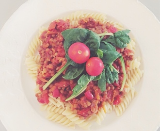 Pasta med linsbolognese