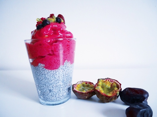 Chiapudding med frusen goji smoothie